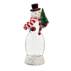 13" LED Spinning Water Snowman Tabletop Décor,8led506