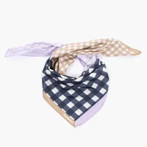 Barbour Darla Gingham Square Scarf in Navy/Iris