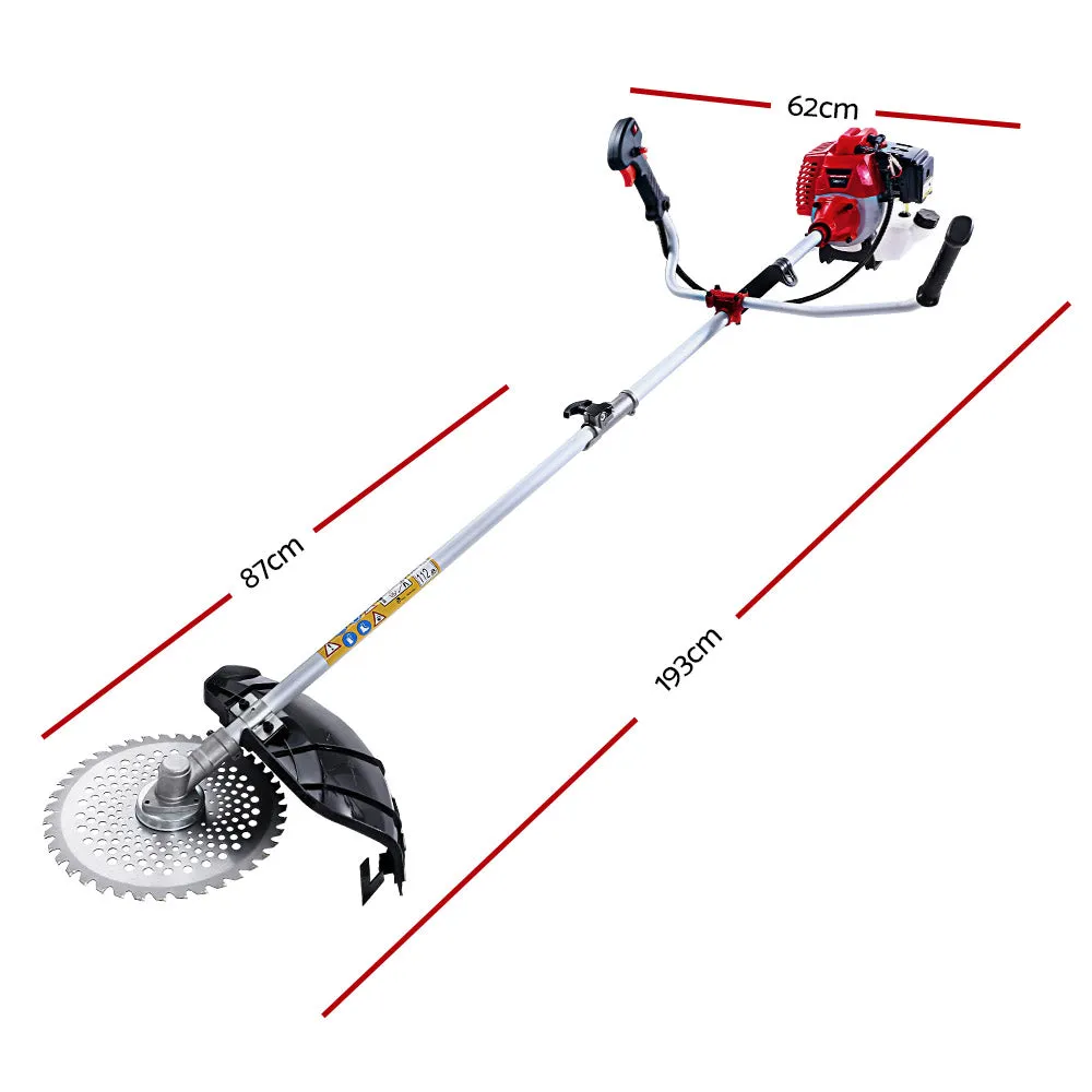 Giantz 62CC Pole Chainsaw Petrol 7 In 1 Brush Cutter Whipper Snipper Multi Tools