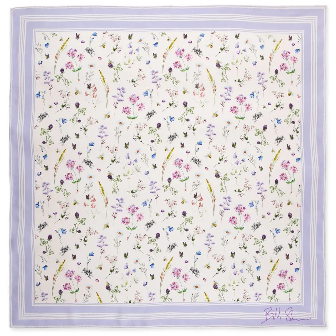 Meadow Print Small Silk Scarf