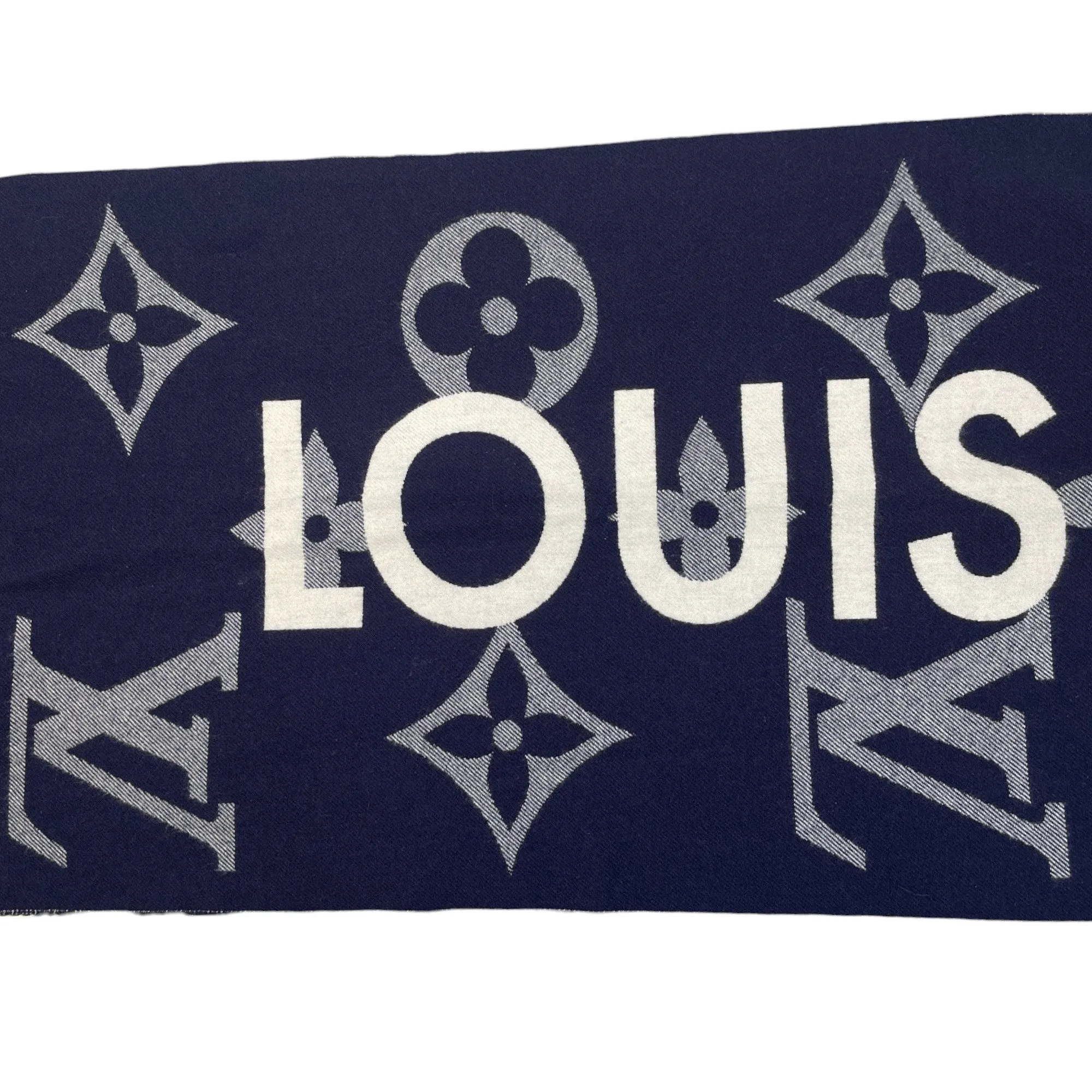 Men's Monogram Logo Scarf Navy