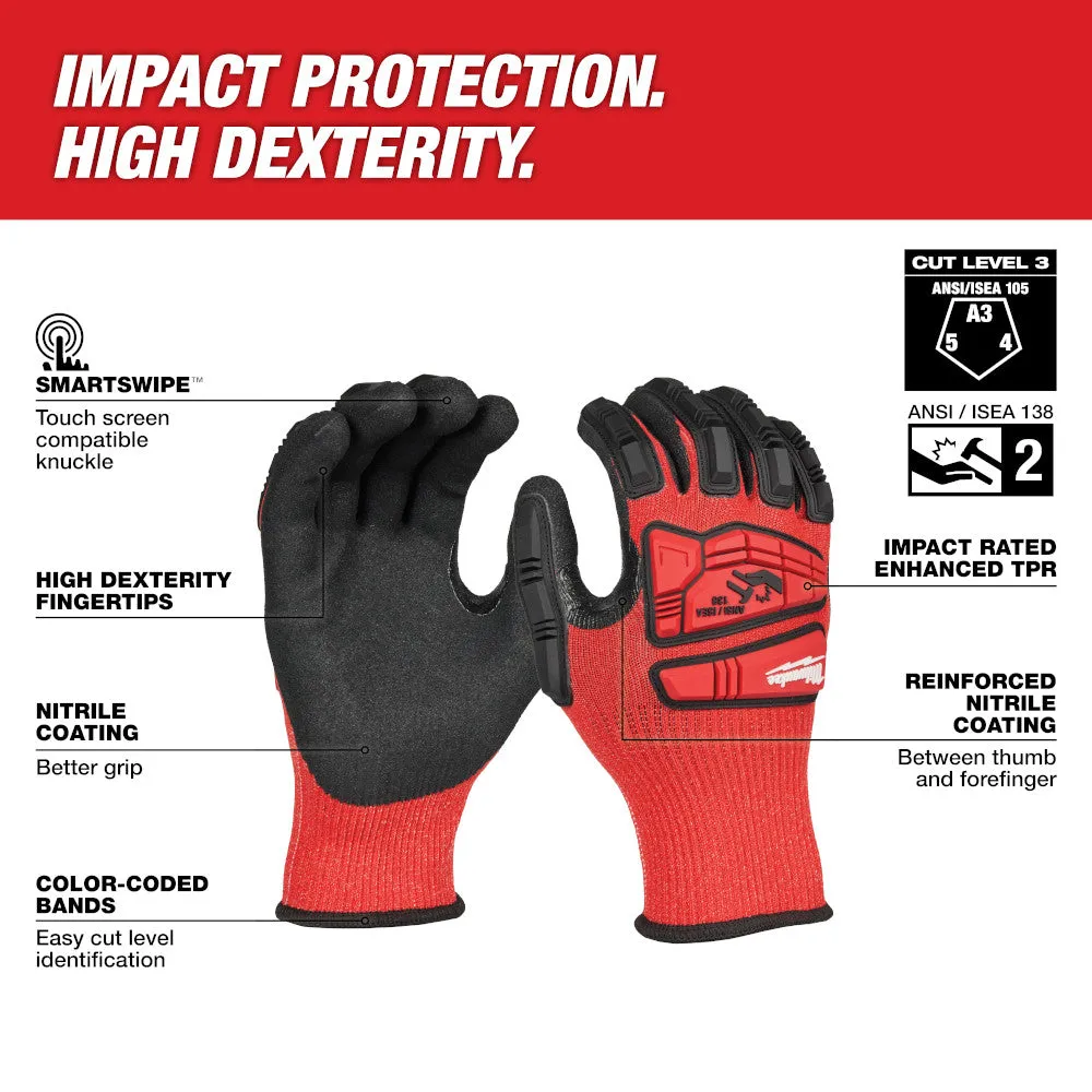 Milwaukee 48-73-8130 Impact Cut 3 Nitrile Dip Glove - S