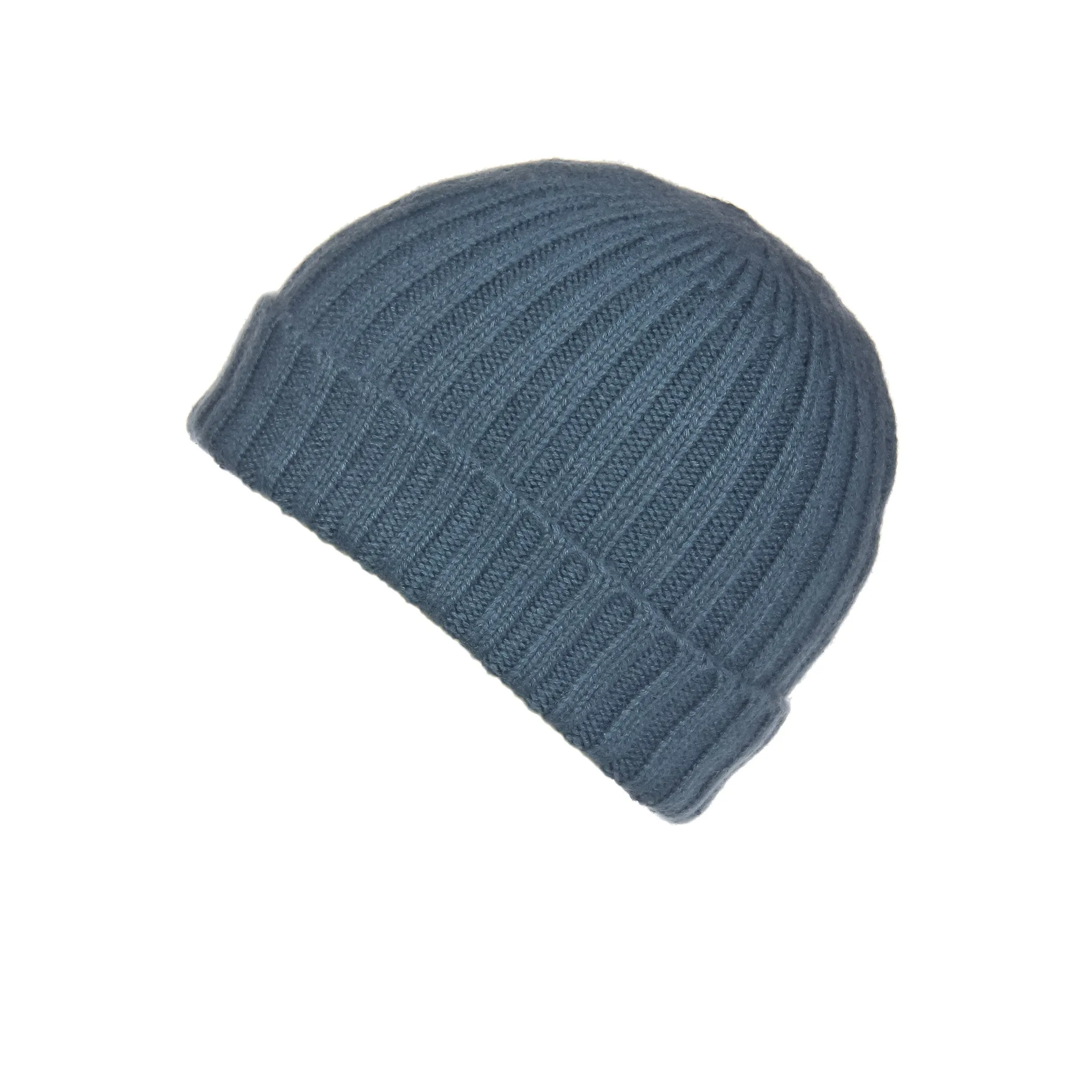 Ribbed Silver Pine Cashmere Hat